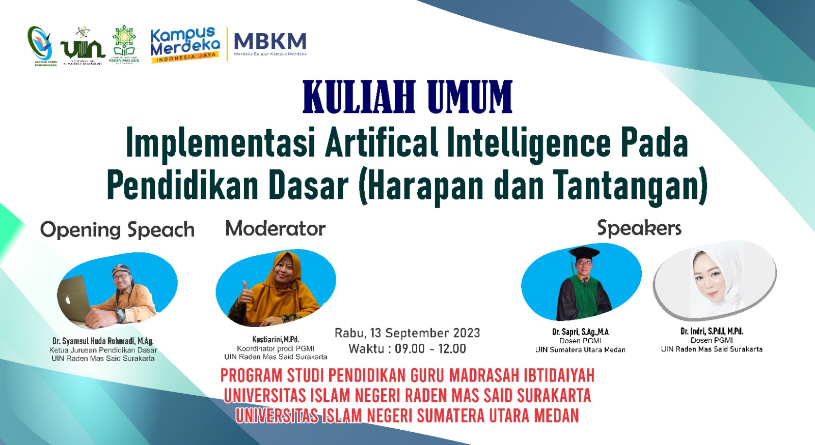 KULIAH UMUM : "Implementasi Artificial Intelligence (AI) di Pendidikan Dasar ( Harapan dan Tantangan )”