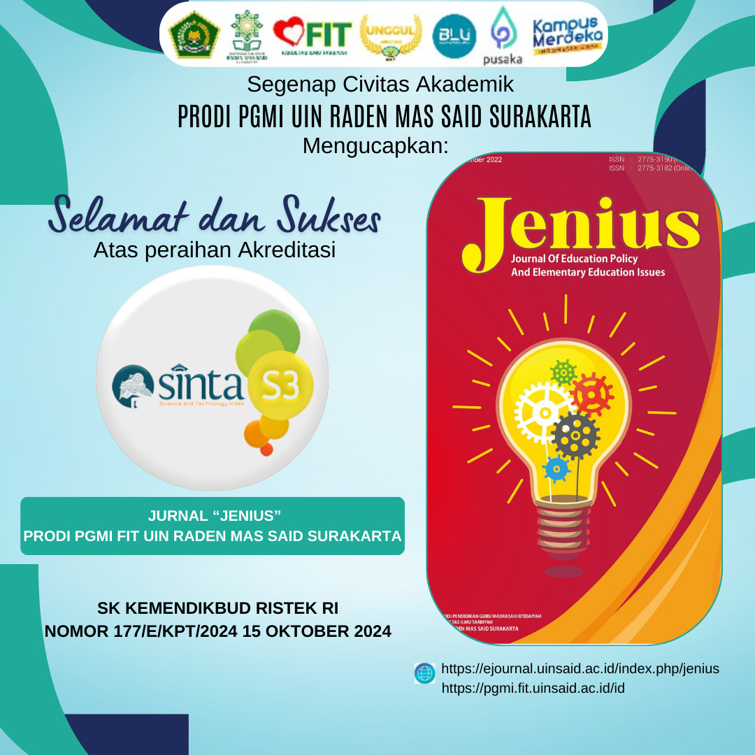 Jurnal Jenius Prodi PGMI FIT UIN Raden Mas Said Surakarta Raih Prestasi Gemilang dengan Akreditasi Sinta 3
